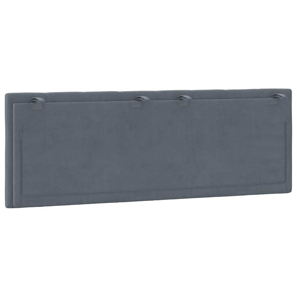 Kopfteil-Kissen Hanko Dunkelgrau 140cm Samt