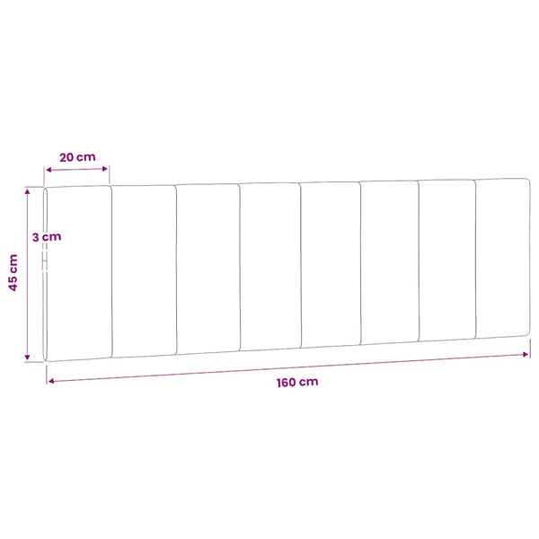 Kopfteil-Kissen Hanko Schwarz 160 cm Samt