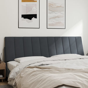 Kopfteil Kissen Hanko Dunkelgrau Samt 180cm