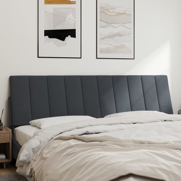 Kopfteil Kissen Hanko Dunkelgrau Samt 180cm