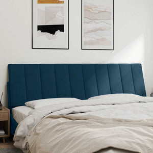Blaues Samt Kopfteil-Kissen Hanko 180 cm