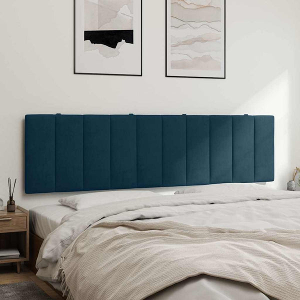 Blaues Samt Kopfteil-Kissen Hanko 180 cm