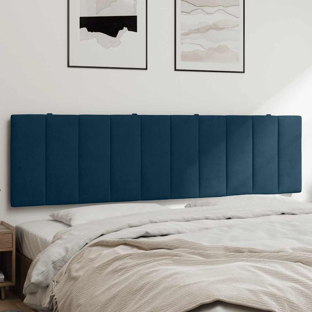 Blaues Samt Kopfteil-Kissen Hanko 180 cm