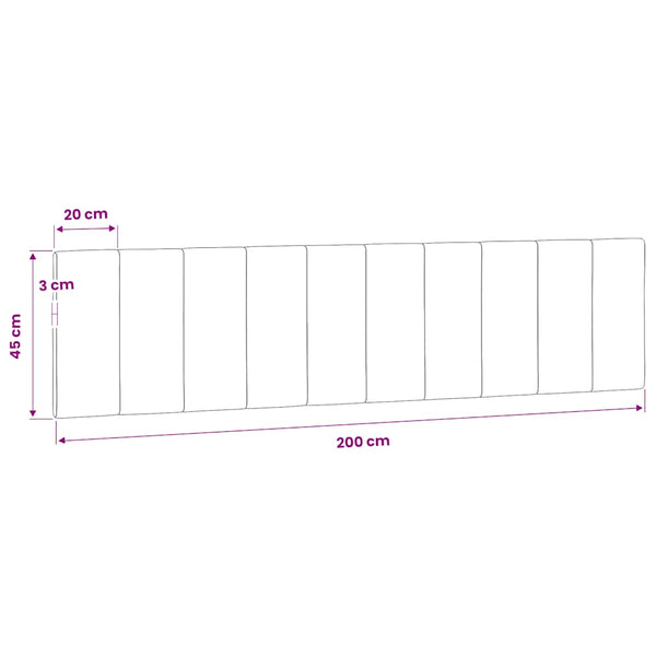 Kopfteil Kissen Hanko Dunkelgrau 200 cm