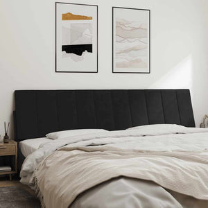 Schwarzes Samt Kopfteil-Kissen 200 cm
