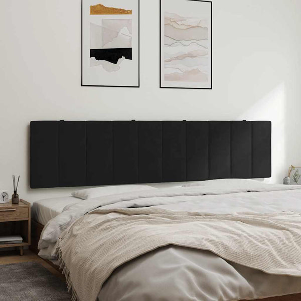 Schwarzes Samt Kopfteil-Kissen 200 cm