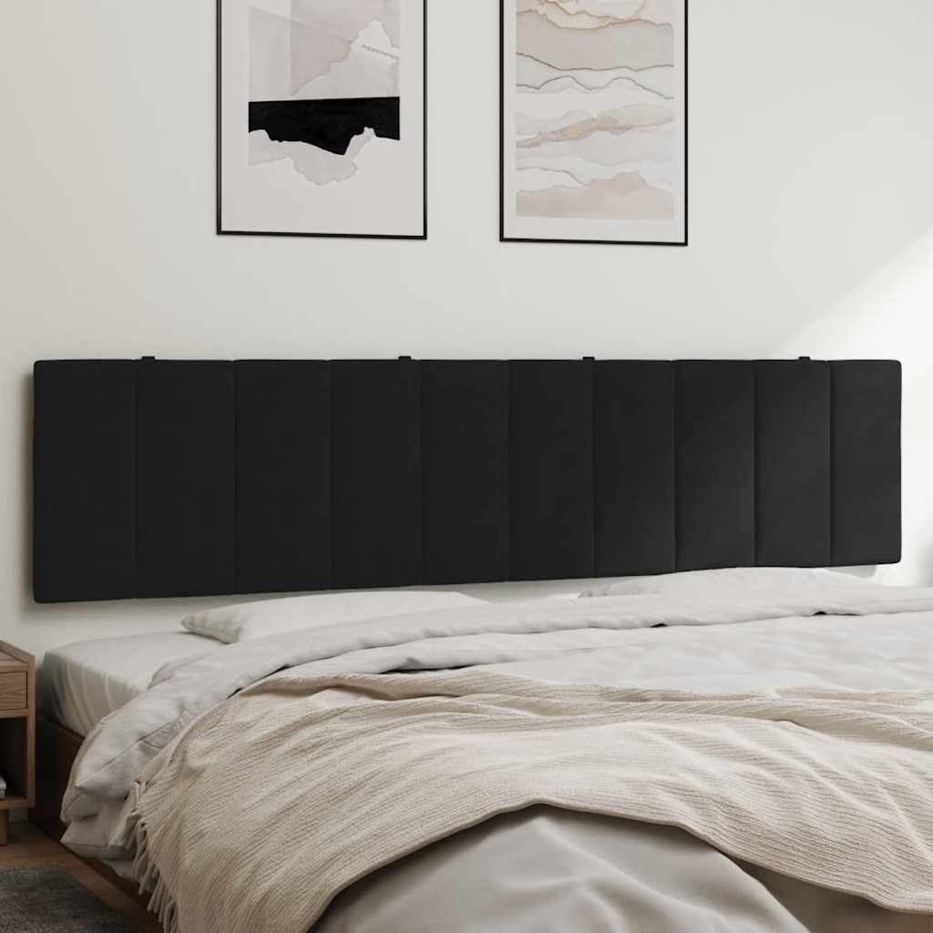 Schwarzes Samt Kopfteil-Kissen 200 cm