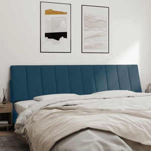 Kopfteil Kissen Hanko Blau Samt 200cm
