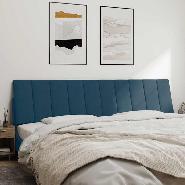 Kopfteil Kissen Hanko Blau Samt 200cm