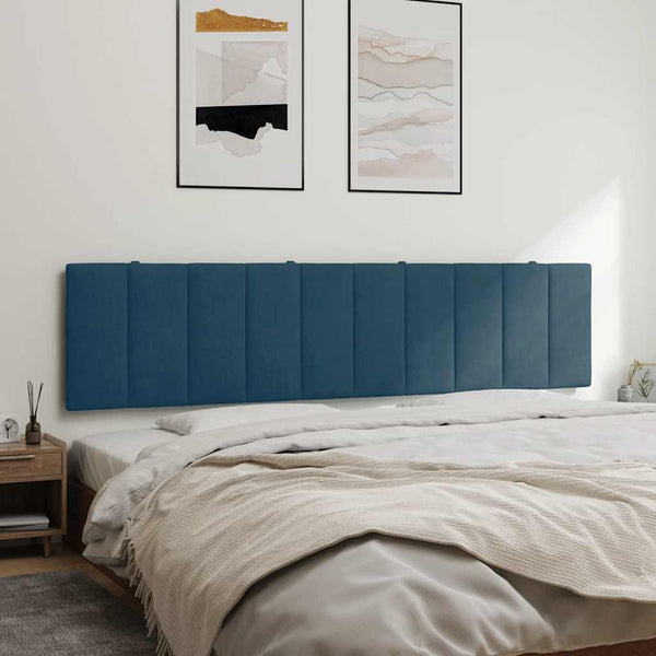 Kopfteil Kissen Hanko Blau Samt 200cm