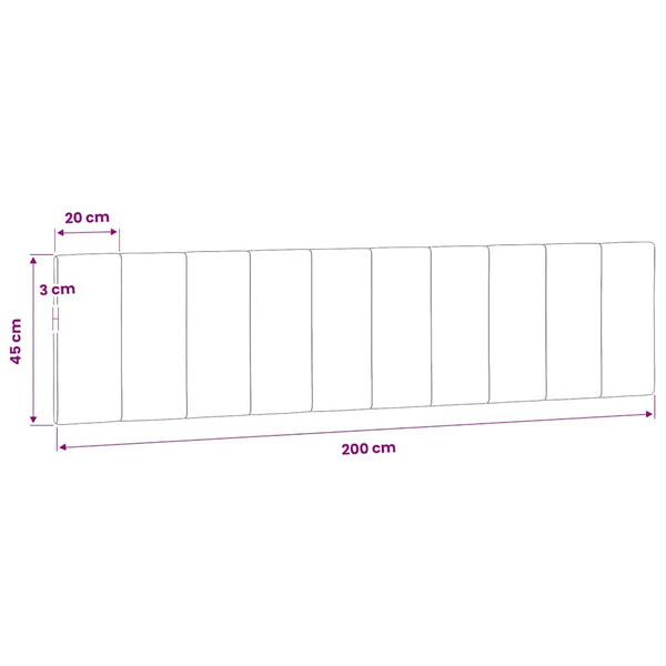 Kopfteil Kissen Hanko Blau Samt 200cm