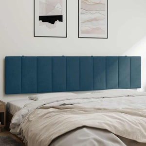 Kopfteil Kissen Hanko Blau Samt 200cm