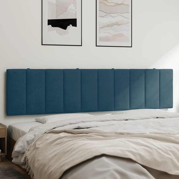 Kopfteil Kissen Hanko Blau Samt 200cm