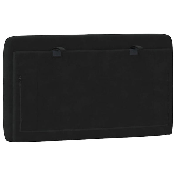 vidaXL Oreiller de tête de lit Noir 80 cm Velours