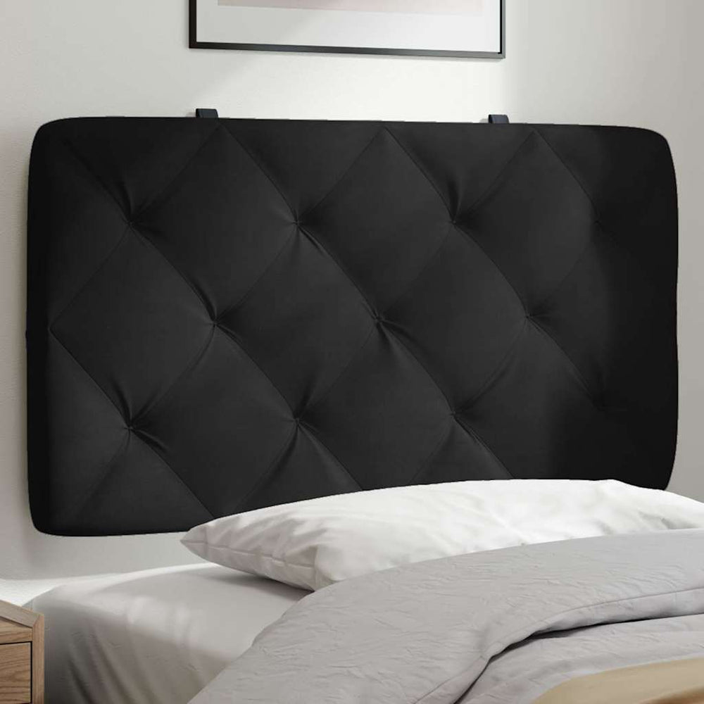 Schwarzes Samt Kopfteil Kissen 80 cm
