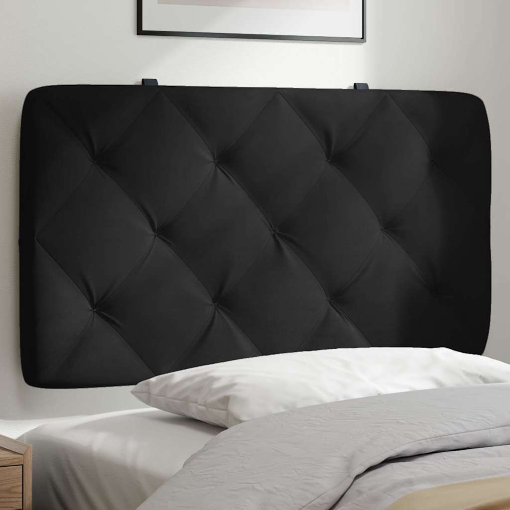 vidaXL Oreiller de tête de lit Noir 80 cm Velours