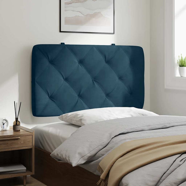 Blaues Samt Kopfteil-Kissen 80 cm