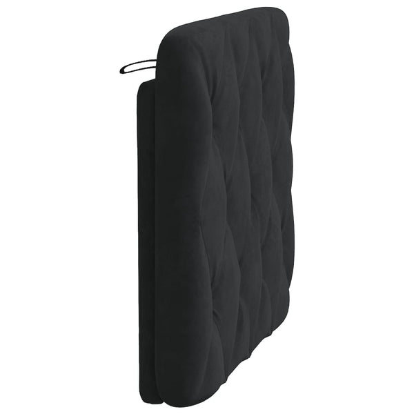 Schwarzes Samt Kopfteil-Kissen 90 cm