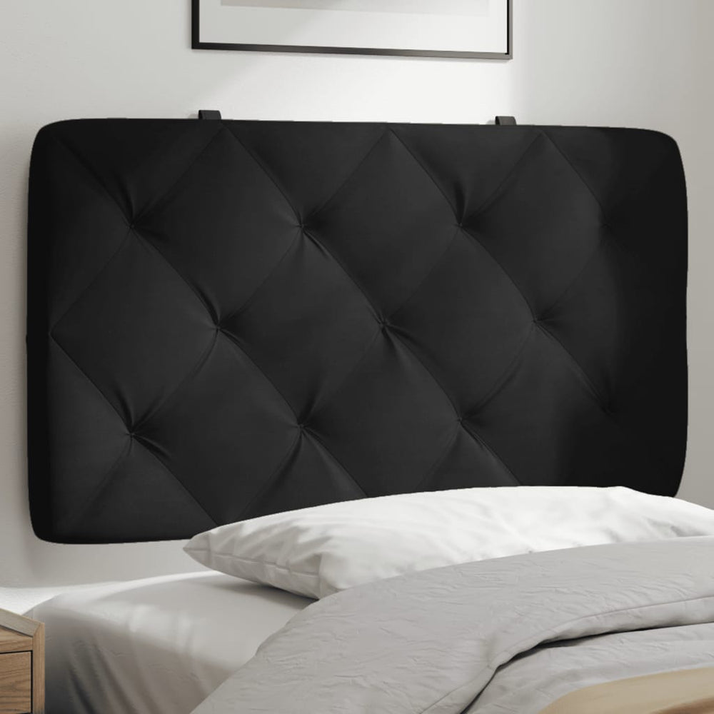 Schwarzes Samt Kopfteil-Kissen 90 cm