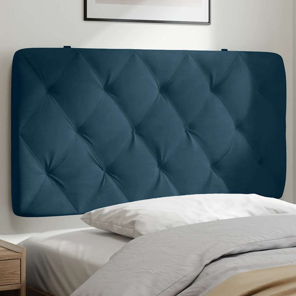 Kopfteil Kissen Blau Samt 100 cm