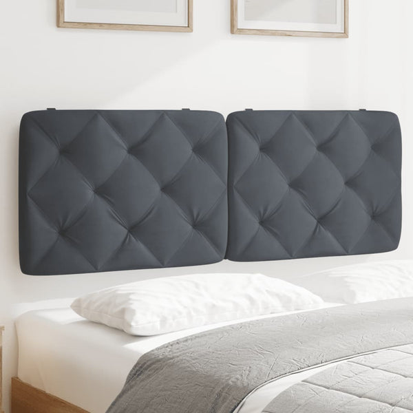 Kopfteil Kissen Dunkelgrau 120 cm Samt