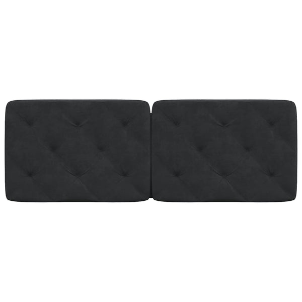 Schwarzes Samt Kopfteil Kissen 120 cm