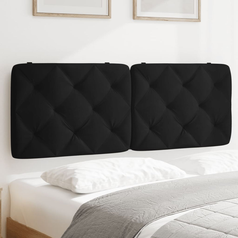 Schwarzes Samt Kopfteil Kissen 120 cm
