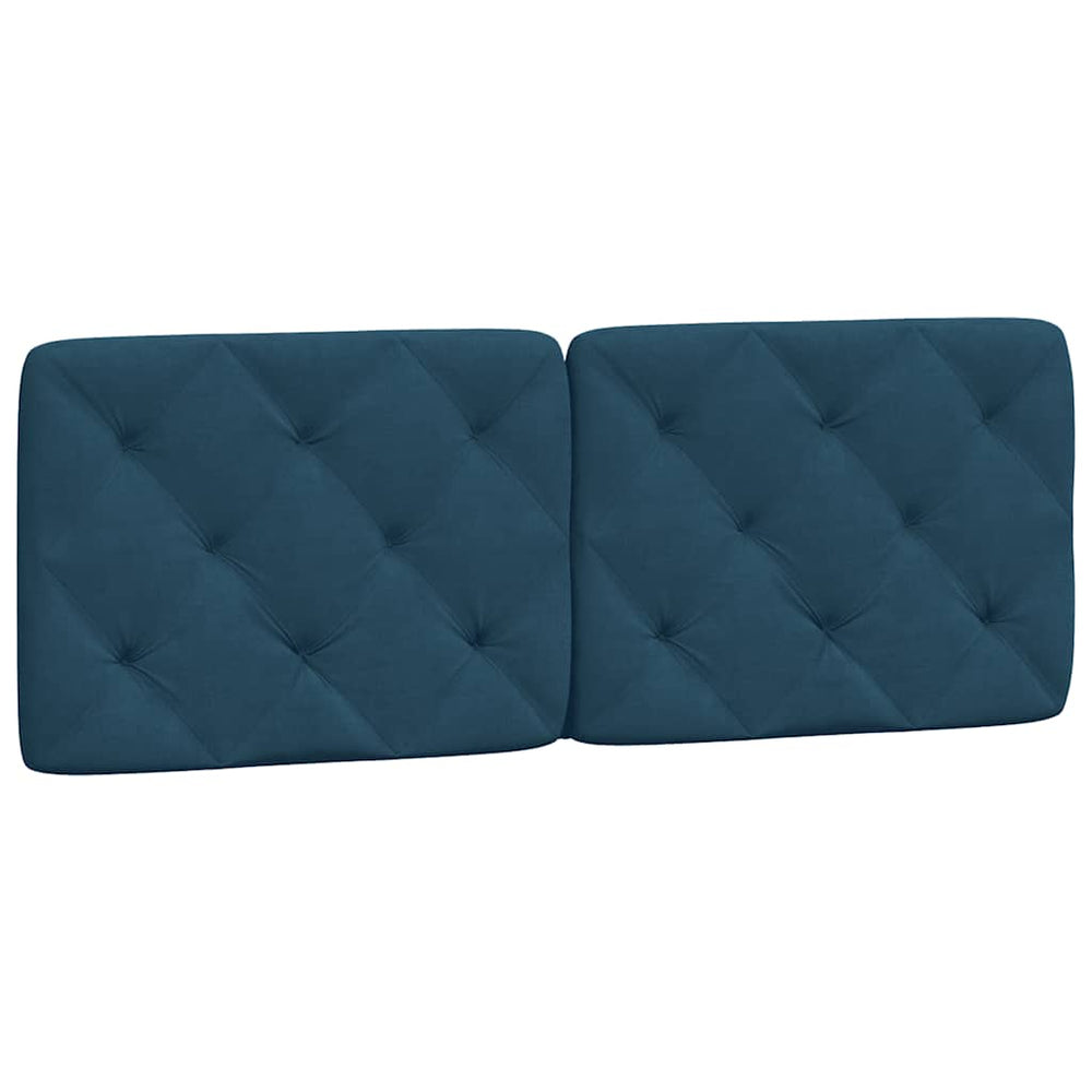 Blaues Samt Kopfteil-Kissen - 120 cm