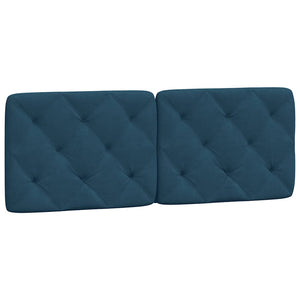 Blaues Samt Kopfteil-Kissen - 120 cm