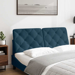 Blaues Samt Kopfteil-Kissen - 120 cm
