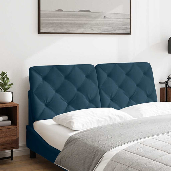 Blaues Samt Kopfteil-Kissen - 120 cm