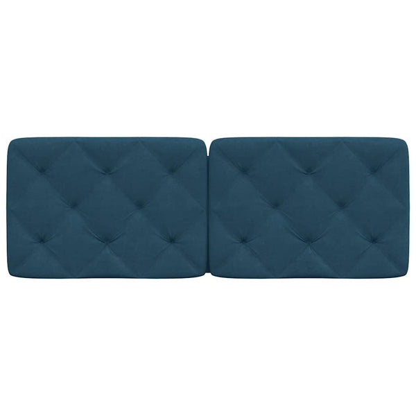 Blaues Samt Kopfteil-Kissen - 120 cm