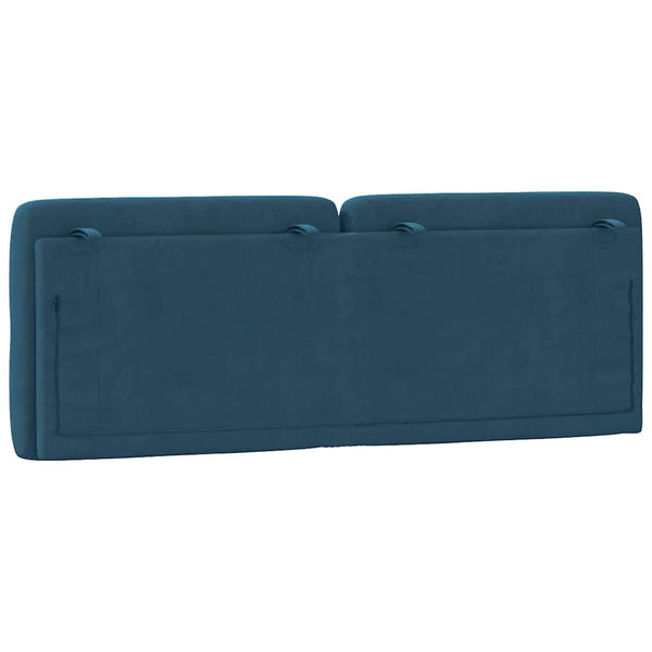 Blaues Samt Kopfteil-Kissen - 120 cm