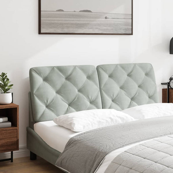 vidaXL Headboard Cushion Light Grey 140 cm Velvet