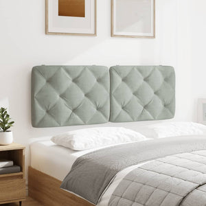 vidaXL Headboard Cushion Light Grey 140 cm Velvet