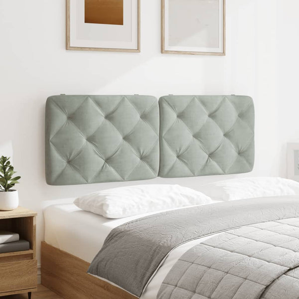 vidaXL Headboard Cushion Light Grey 140 cm Velvet