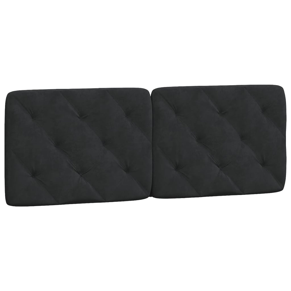 Schwarzes Samt Kopfteil-Kissen 140 cm