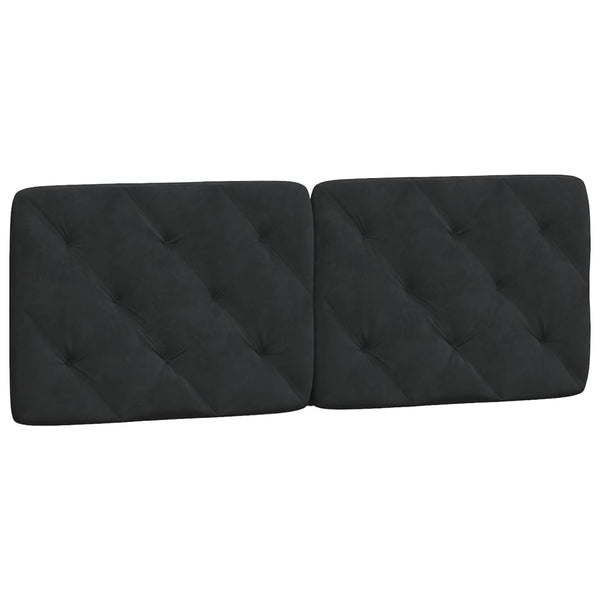 Schwarzes Samt Kopfteil-Kissen 140 cm