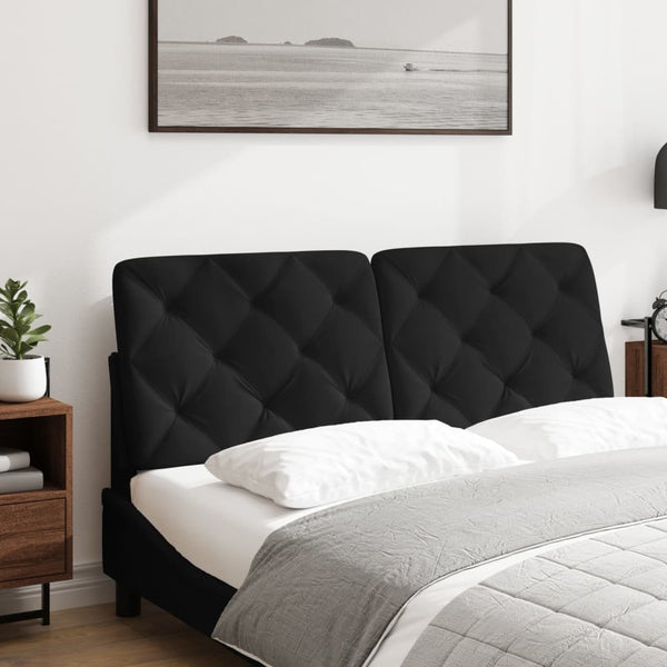 Schwarzes Samt Kopfteil-Kissen 140 cm