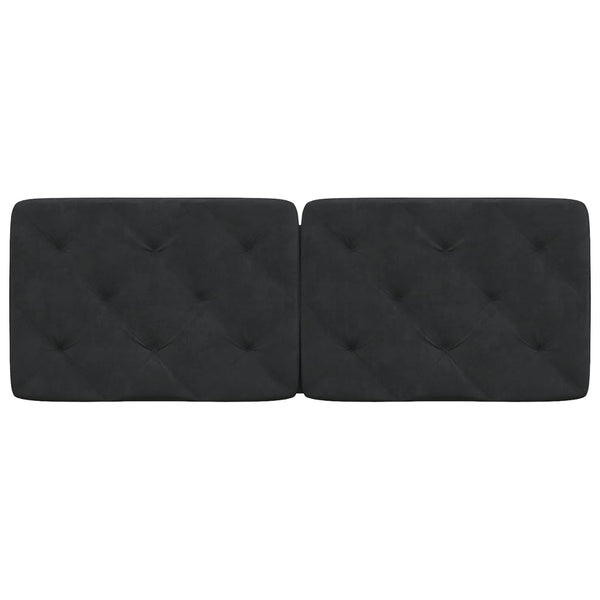 Schwarzes Samt Kopfteil-Kissen 140 cm