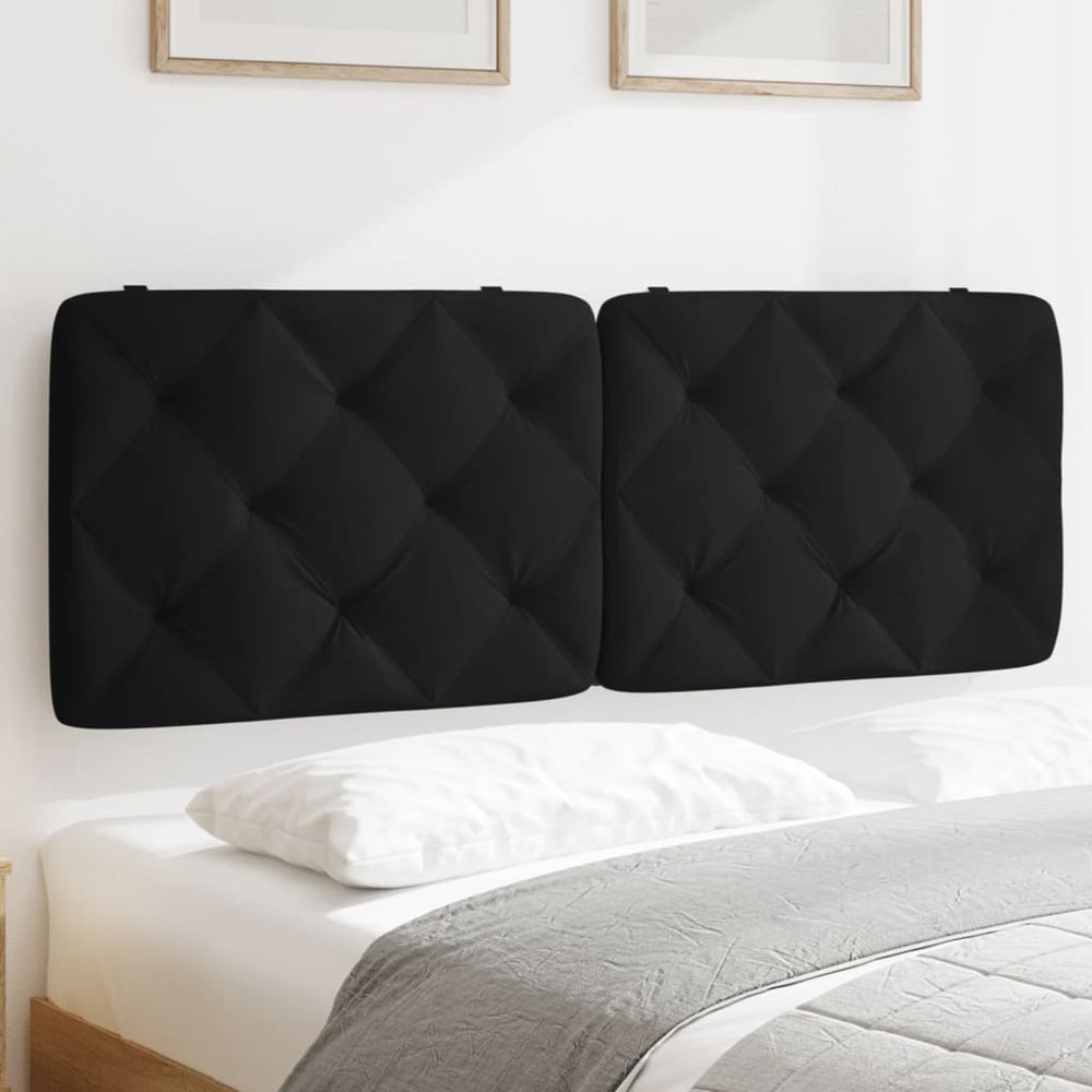 Schwarzes Samt Kopfteil-Kissen 140 cm