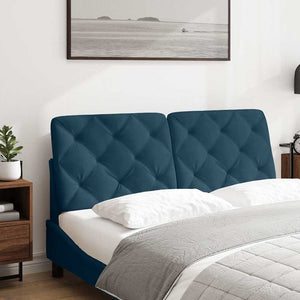 Kopfteil Kissen Blau Samt 140 cm