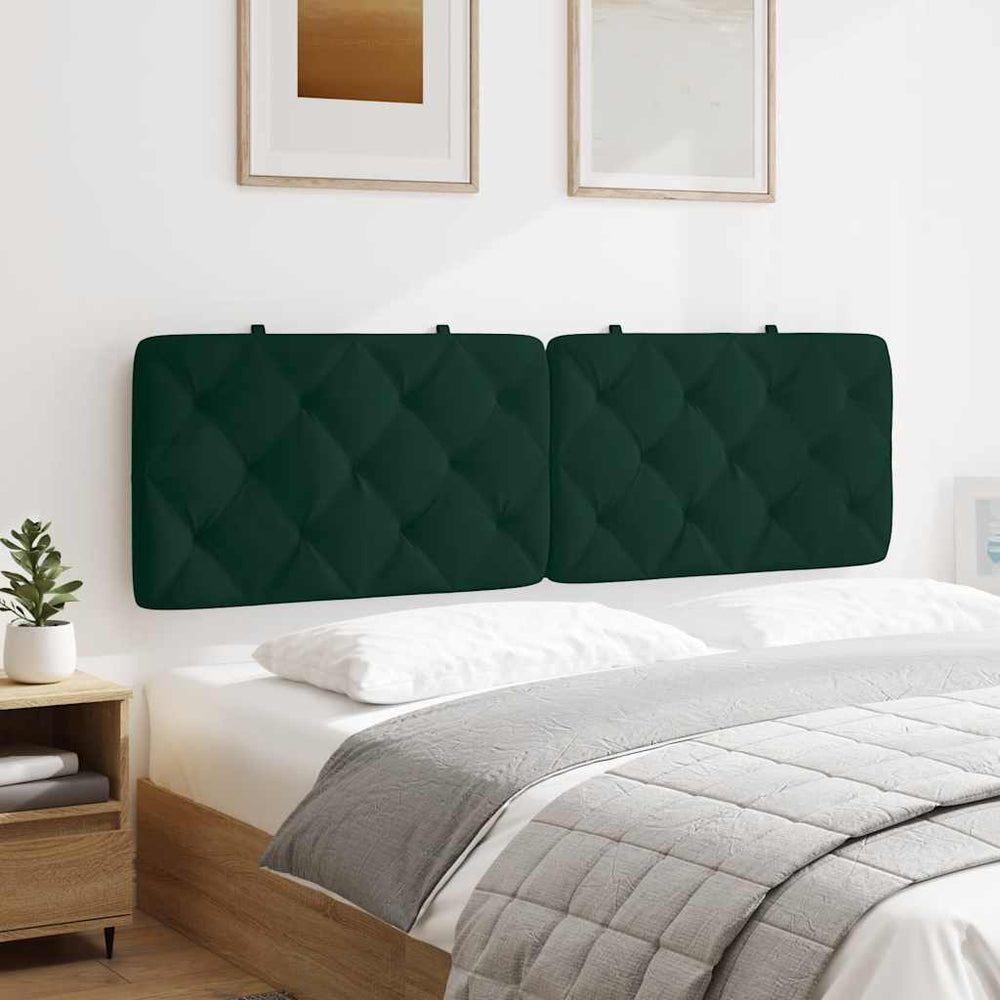 Dunkelgrünes Samt Kopfteilkissen 160 cm