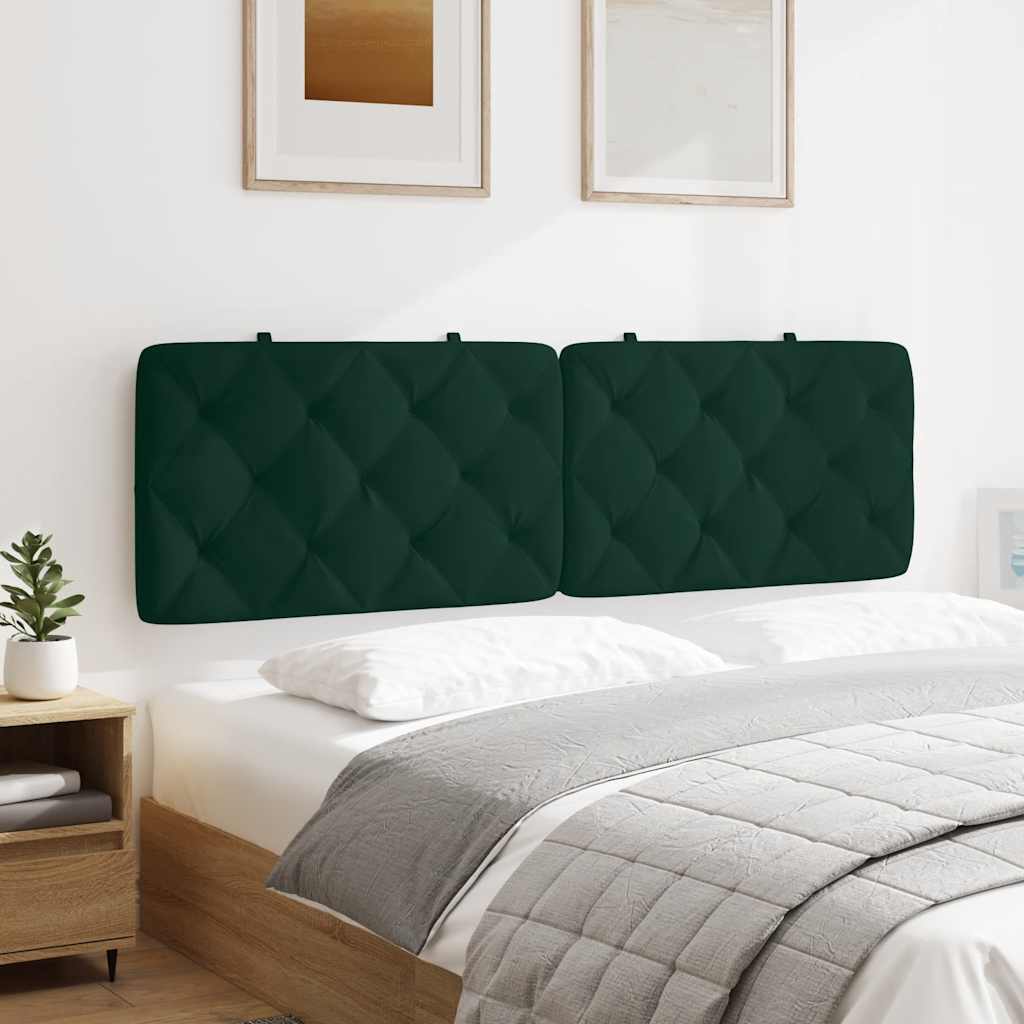 Dunkelgrünes Samt Kopfteilkissen 160 cm