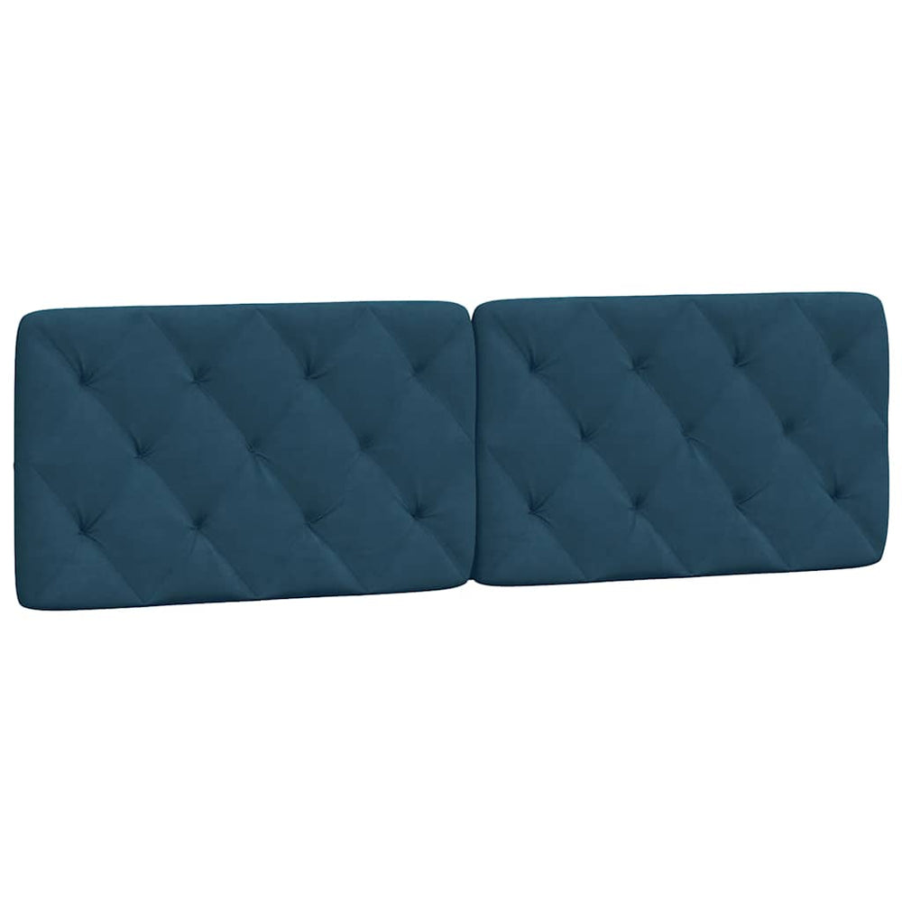 Blaues Samt Kopfteil-Kissen 160 cm