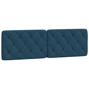 Blaues Samt Kopfteil-Kissen 160 cm