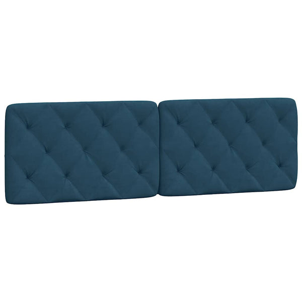 Blaues Samt Kopfteil-Kissen 160 cm