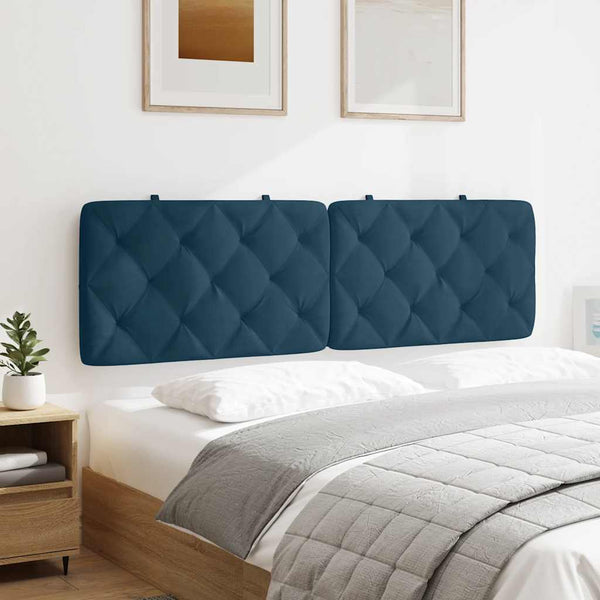 Blaues Samt Kopfteil-Kissen 160 cm