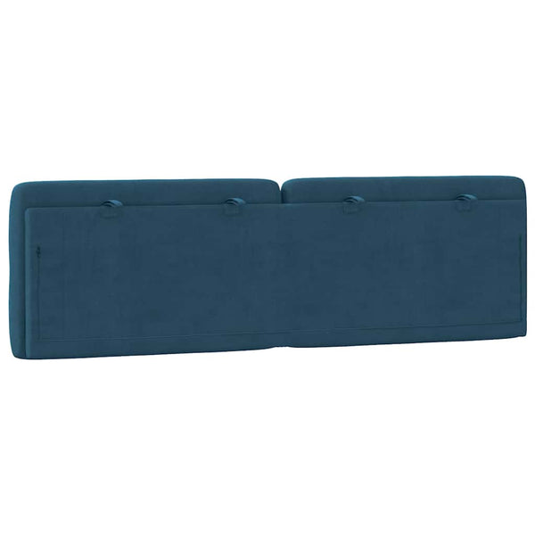 Blaues Samt Kopfteil-Kissen 160 cm