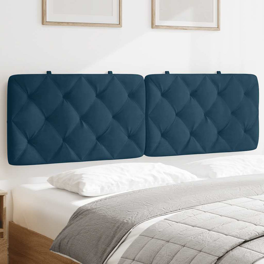 Blaues Samt Kopfteil-Kissen 160 cm